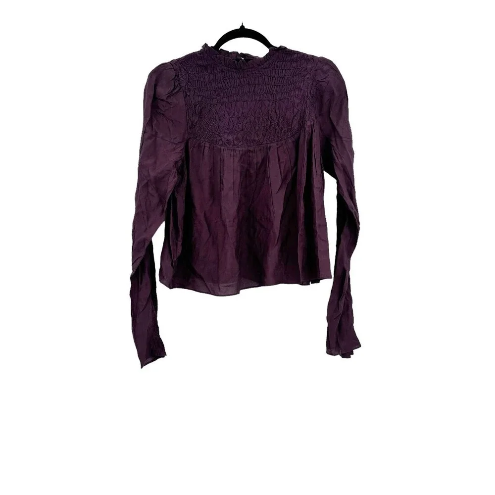 Free People Women's Pullover Smocked In Time Top Size XS NWOT